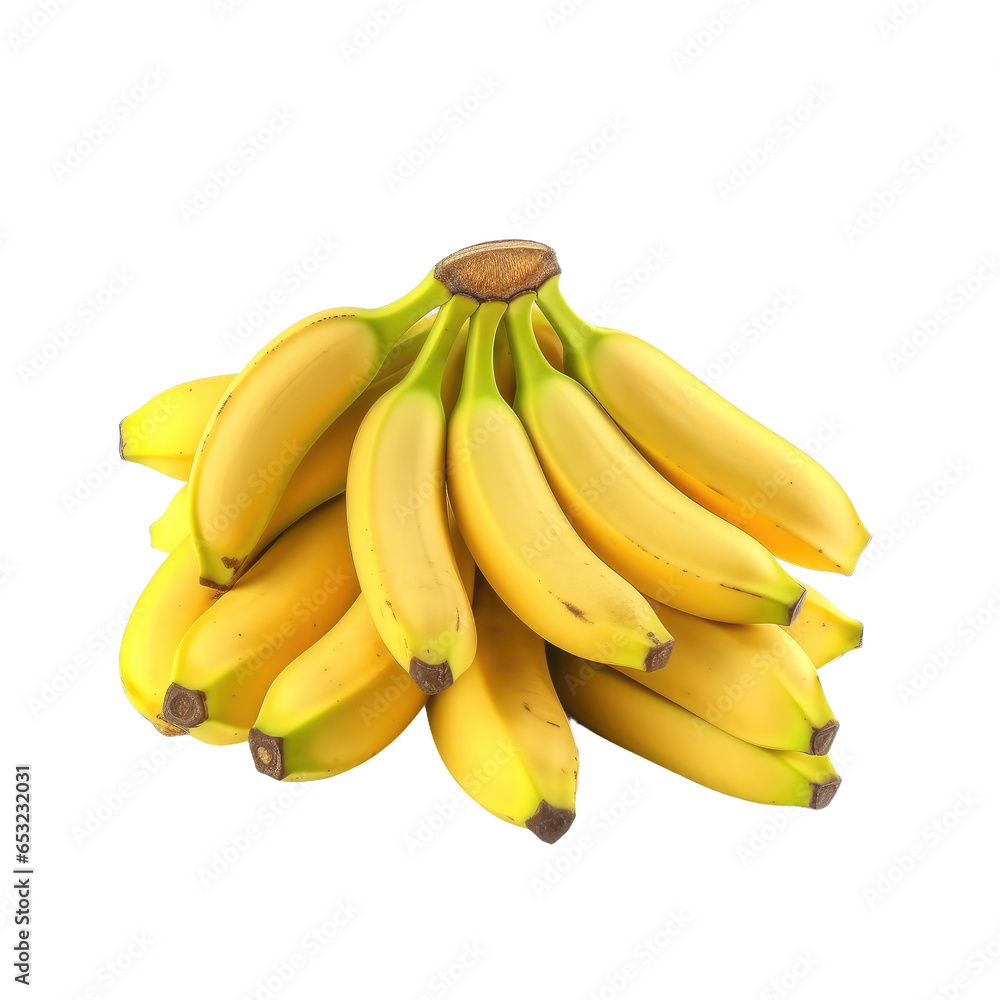 Bunch of Bananas isolated on transparent background