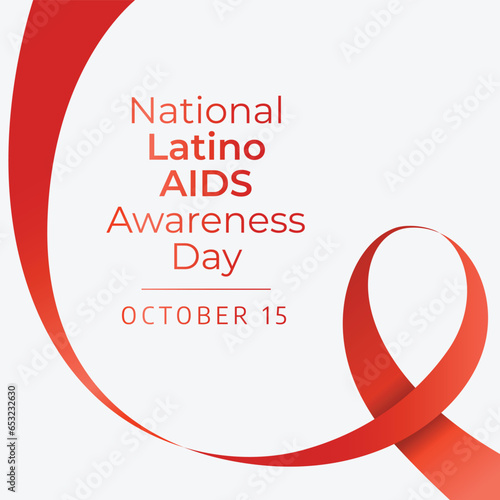 National Latino AIDS Awareness Day design template good for celebration usage. red ribbon design template. flat ribbon design. vector eps 10.