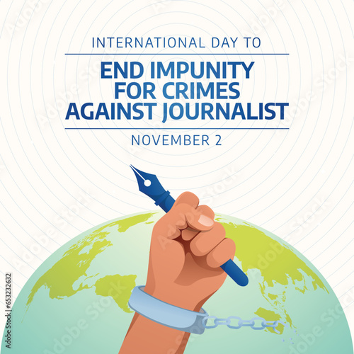 International Day to End Impunity for Crimes against Journalists design template good for celebration usage. journalist illustration. vector eps 10. flat design.