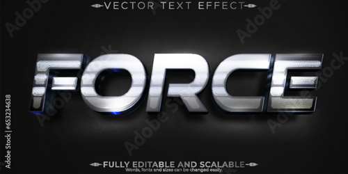 Metallic text effect, editable sword and police text style