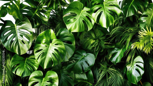 Green leaves fern tropical rainforest foliage plant isolated on white background