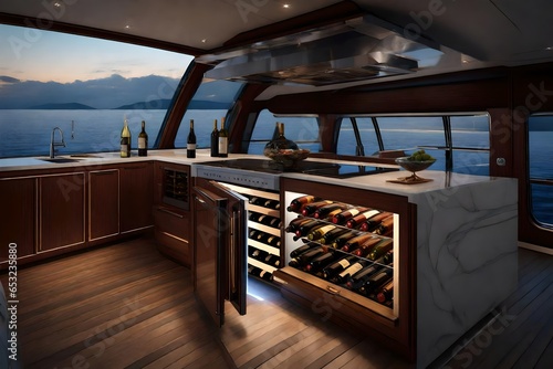 Luxury yacht open kitchen  © Nutcha