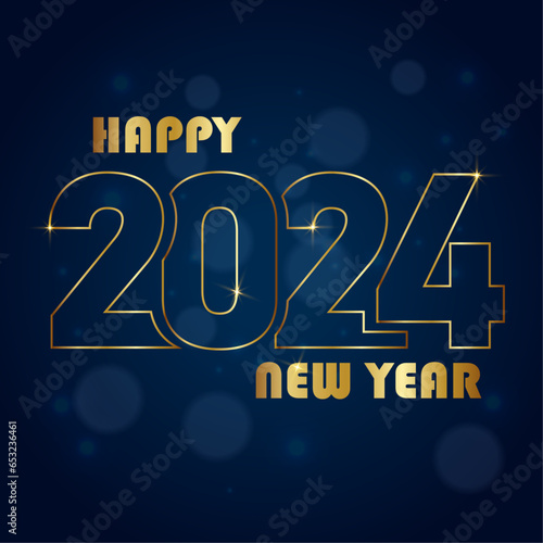 2024 happy new year banner design template