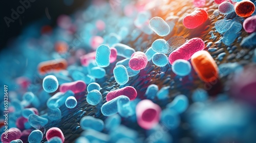 Close up of Probiotics Bacteria photo
