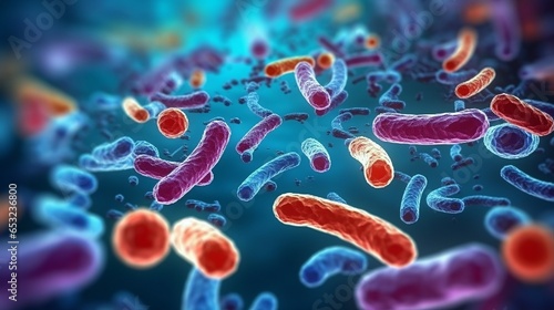 Close up of Probiotics Bacteria
