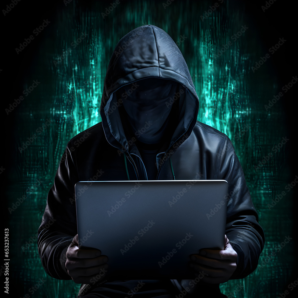 Cyber hacker in hoodie. Cyber hacker in hoodie.