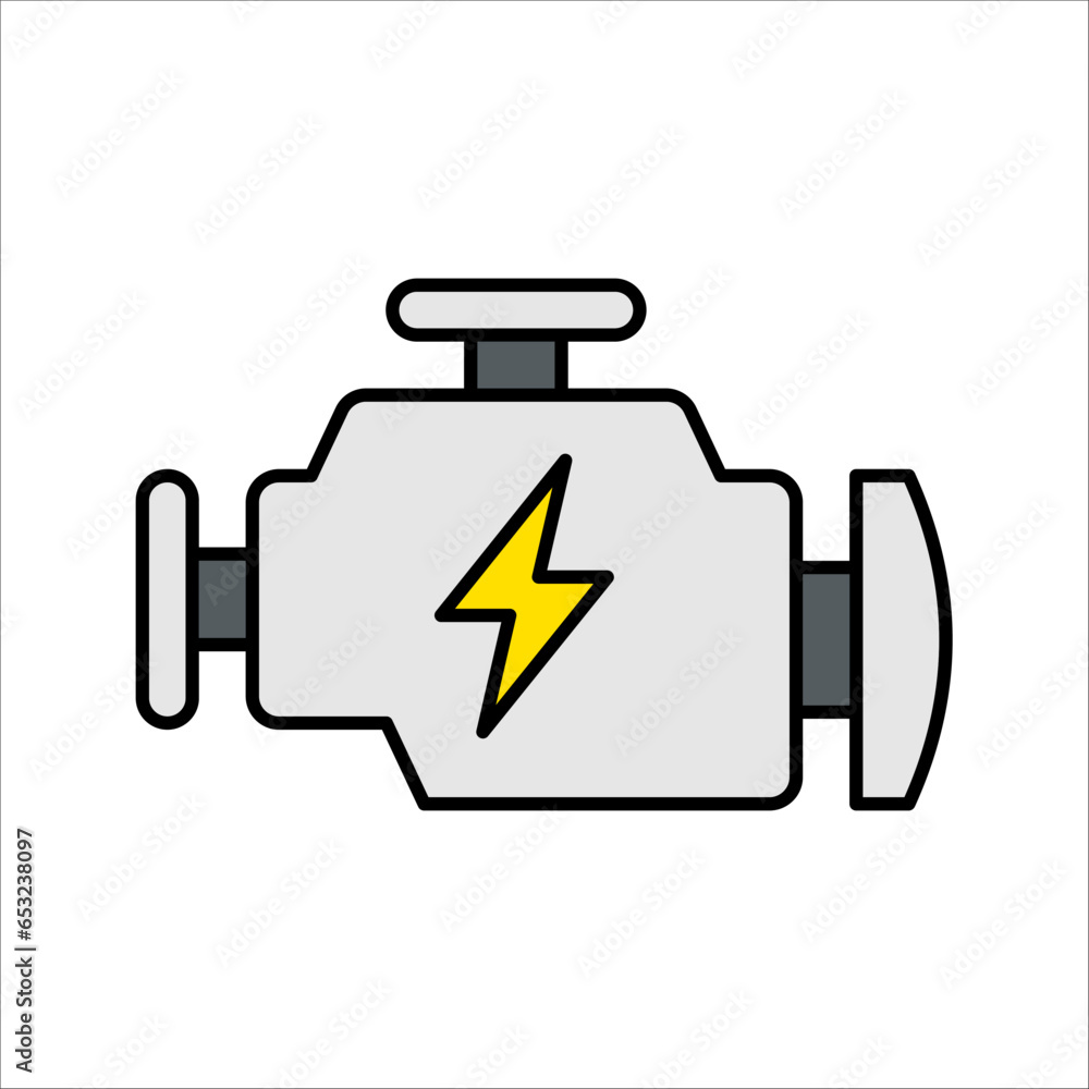 Car engine linear icon. Thin line illustration. Motor. Contour symbol. vector illustration on white background Car engine linear icon. Thin line illustration. Motor. Contour symbol. vector illustration on white background