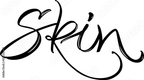 Skin logo vector. Handwritten calligraphy font for logo design for beauty sphere.