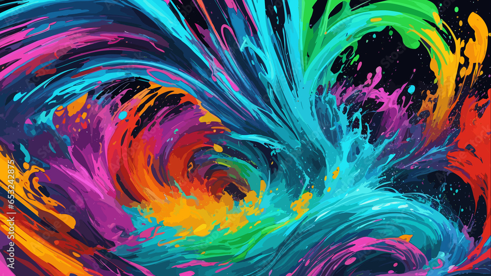 Photo. Smears splash art wave effect background. Can be use as web banner, desktop wallpaper.