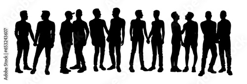 Vector illustration. Silhouettes of men. Partners.