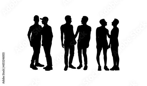 Vector illustration. Silhouettes of men. Partners.