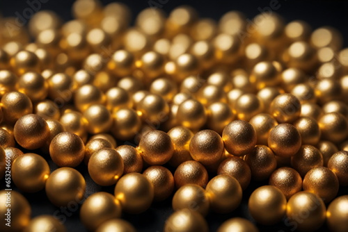Luxuriöse emotionsvolle künstlerische Nahaufnahme von goldene Perlen.