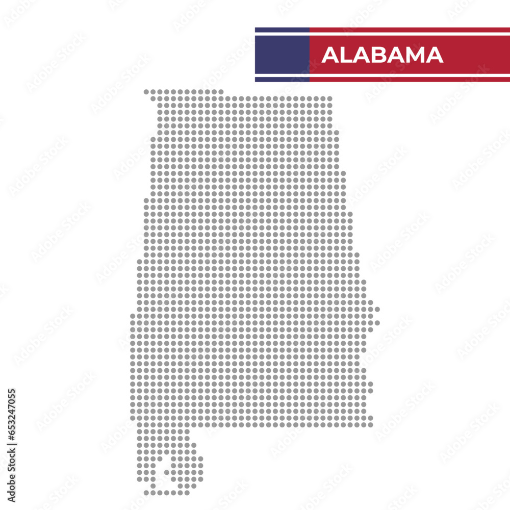 Dotted map of Alabama state