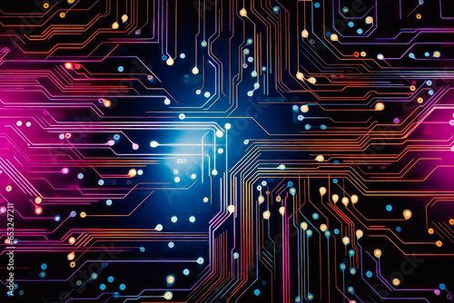 an electronic circuit background with digital lights