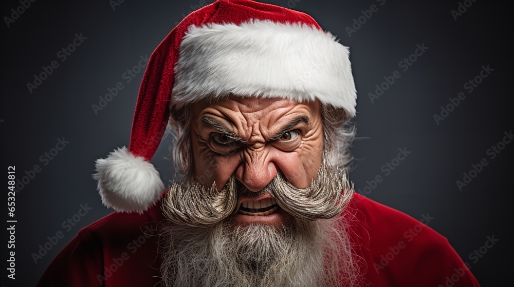 Bad santa claus, bad character of santa. Generative Ai. Stock