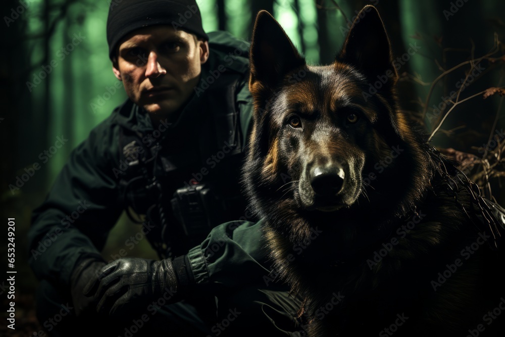 K-9 police officer and their loyal police dog in action, Generative AI ...