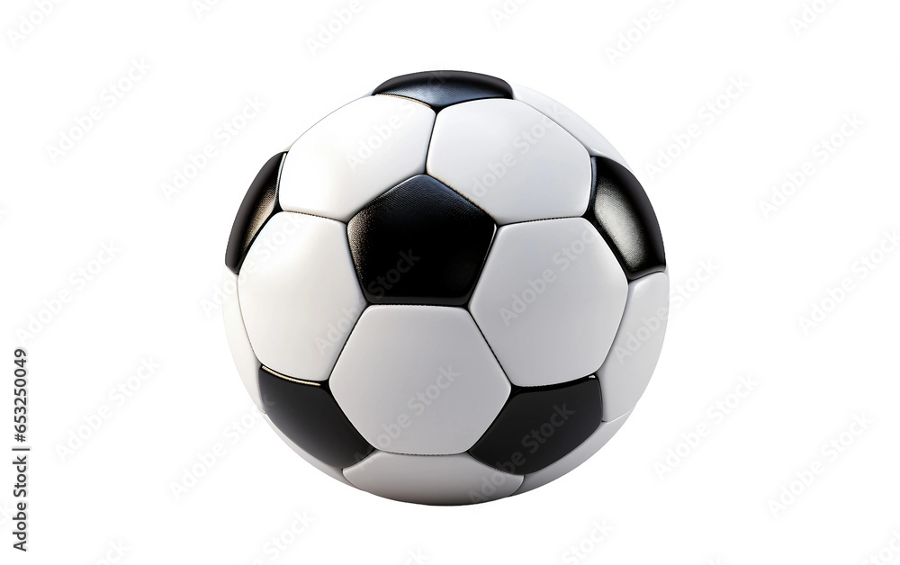 Black and White Soccer Ball on Transparent Background