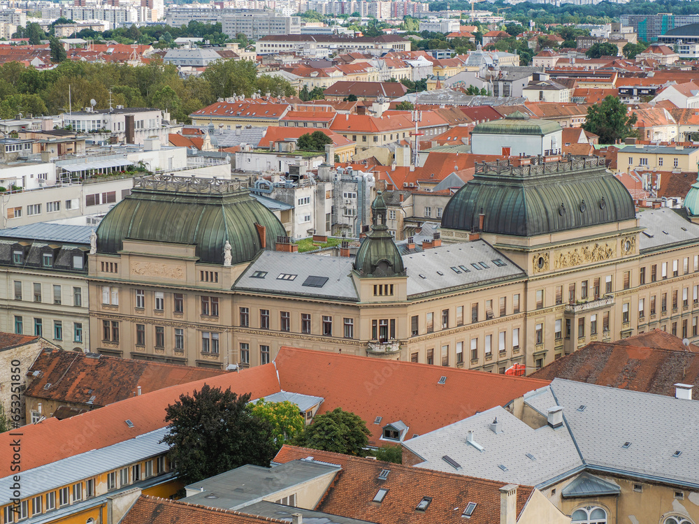 Obraz premium Aerial view from clock tower of Zagreb Croatia architecture city town