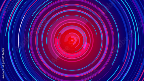 Abstract circle blue purple neon future technology background.