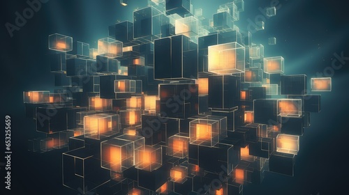 futuristic voxel artificial cubes illustration pixel virtual, render cube, face cyborg futuristic voxel artificial cubes