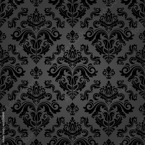 Classic seamless vector dark pattern. Damask orient ornament. Classic vintage background. Orient pattern for fabric, wallpapers and packaging