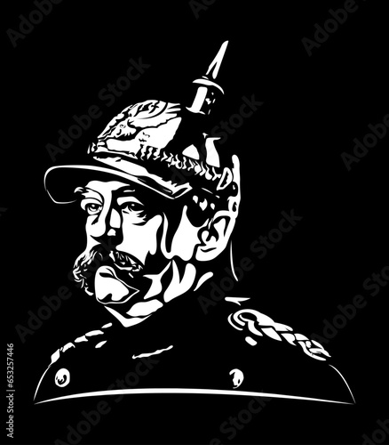 Foto Otto Von Bismarck black and white illustration