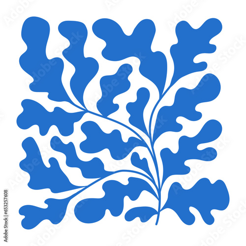 Vector  in simple Matisse naive and hippie groovy style, flowers and plants, floral botanic hand drawn design templates, frames and modern art prints, posters and placards