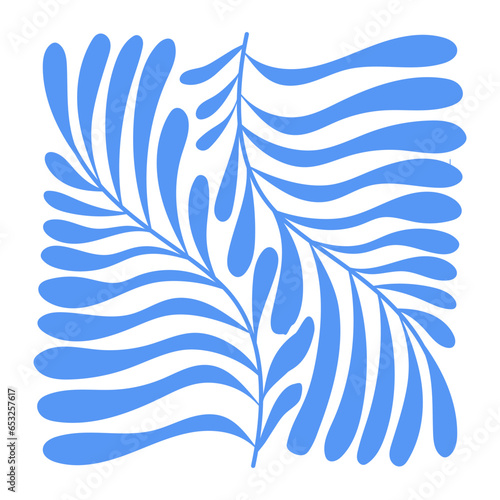 Vector  in simple Matisse naive and hippie groovy style, flowers and plants, floral botanic hand drawn design templates, frames and modern art prints, posters and placards