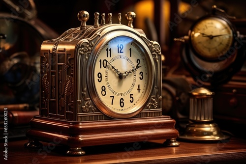 an old-fashioned alarm clock by a digital clock