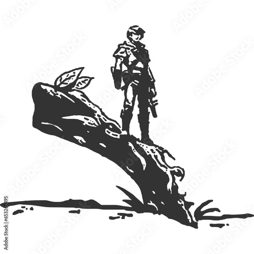 Questioning Existence Vintage Illustration Vector