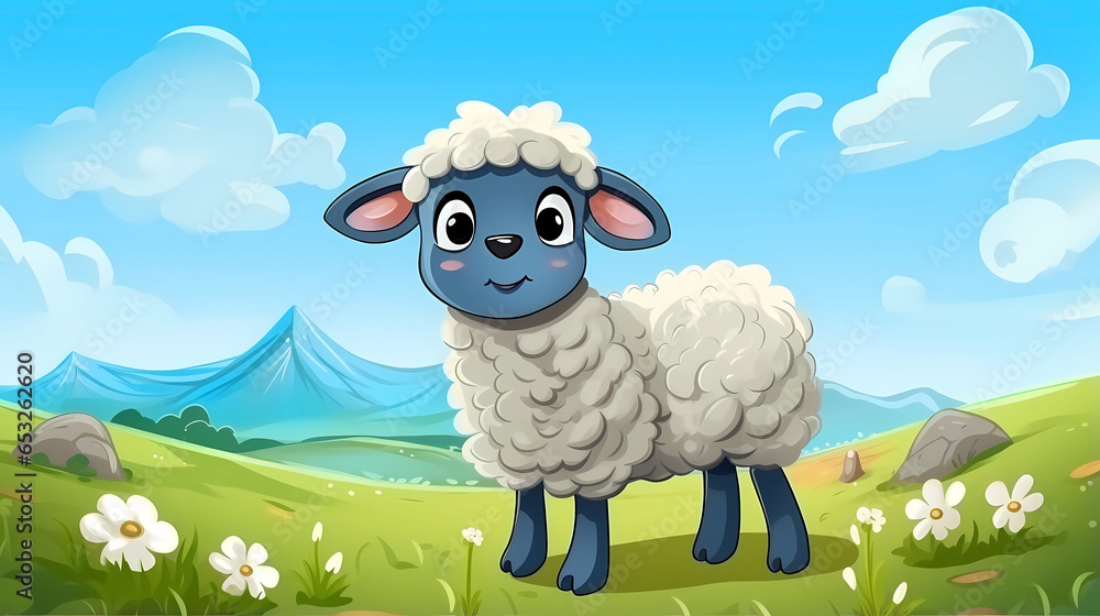Hand drawn cartoon cute sheep illustration
Hand drawn cartoon cute sheep illustration