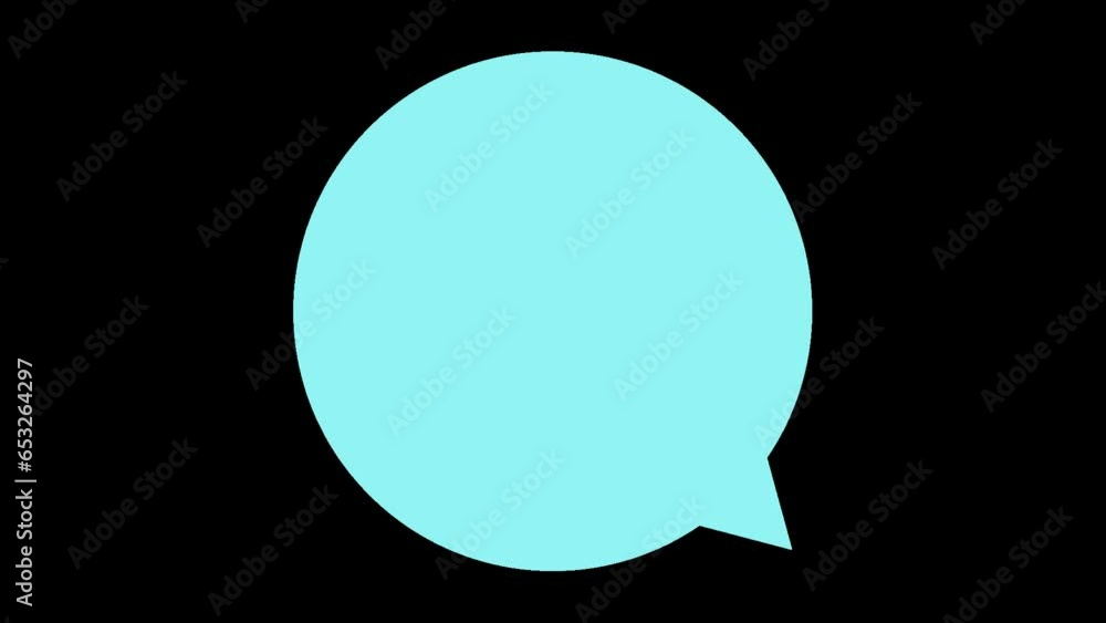 シンプルな吹き出しのアニメーション　円形（透過背景）