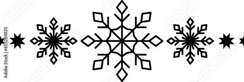 Snowflake frame element. Winter snowflake silhouette for Christmas design