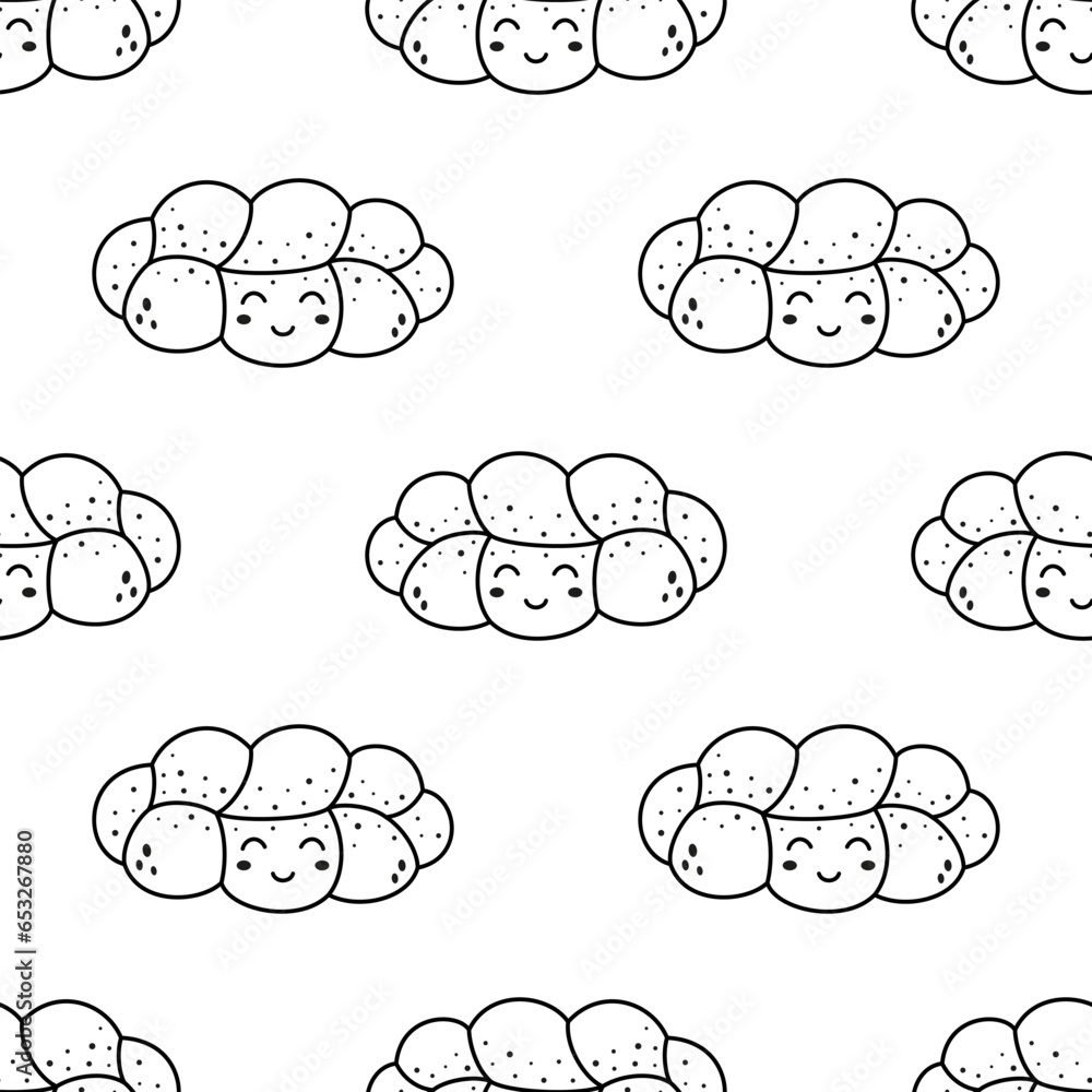 black and white seamless pattern of braided bread black and white seamless pattern of braided bread