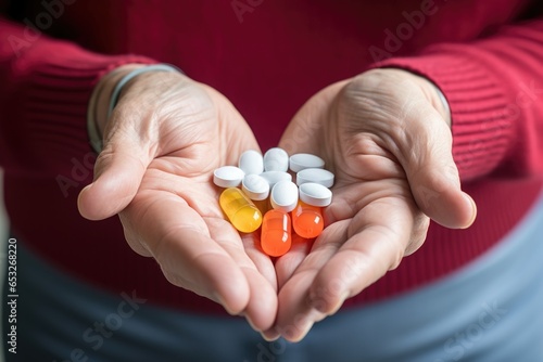 hands holding acid reflux medication photo
