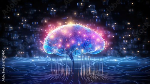 intelligence brain digital mind illustration human abstract, design innovation, idea head intelligence brain digital mind