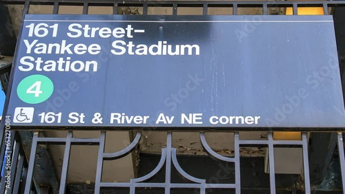 Yankee stadium subway sign, the Yankees Bronx. photo