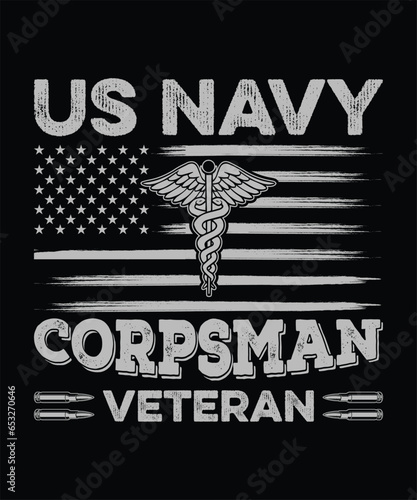 Veteran navy corpsman t-shirt design.