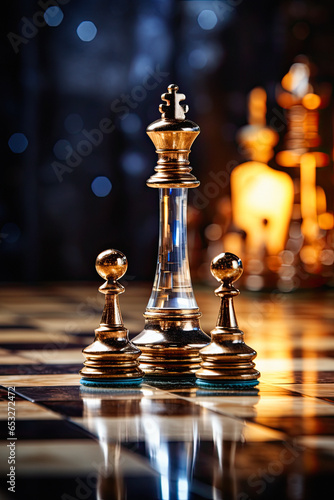View on chess board, game continues