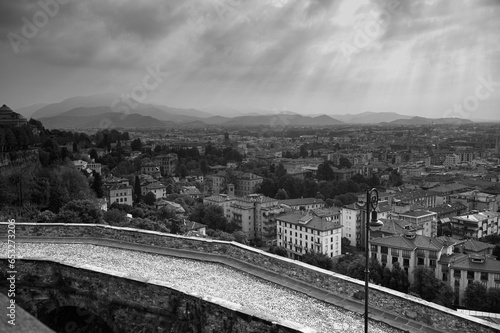 Walls surrounding the city of Bergamo photo