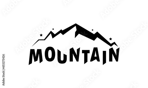 Black mountain logo design template
