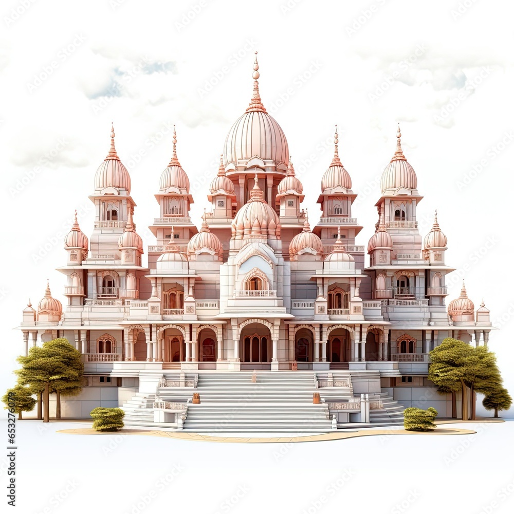 Hindu Temple in India. Generative ai art.