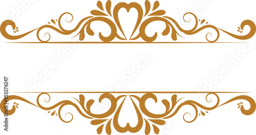 Ornament vintage luxury frame wedding invitation card text box title border islamic