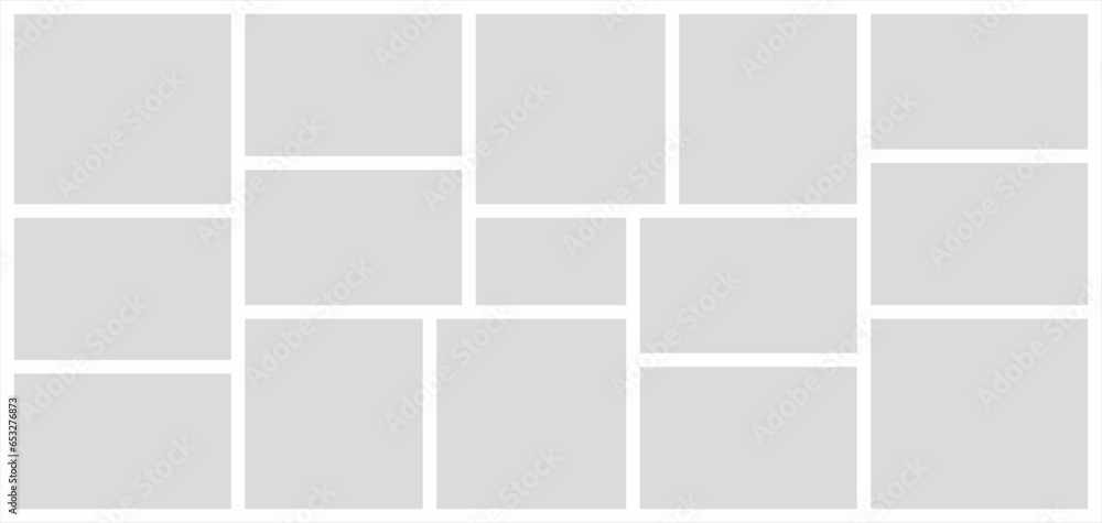 Pictures or photos frame collage. comics page grid layout abstract photo frames and digital photo wall template
Pictures or photos frame collage. comics page grid layout abstract photo frames and digital photo wall template