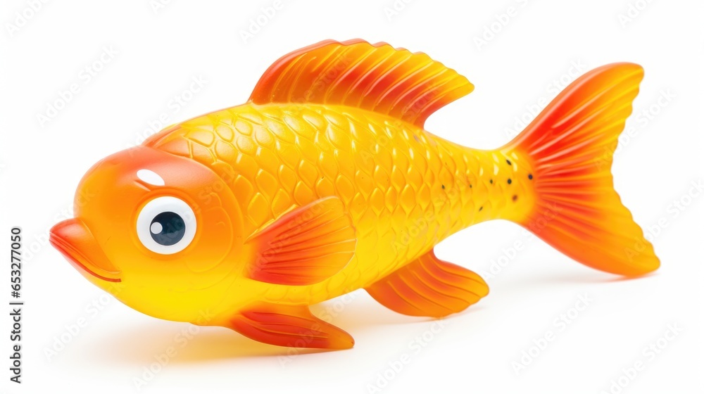 Plastic fish on a white background, cut. Plastic fish on a white background, cut.