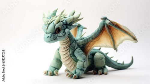 dragon winged Soft toy on a white background, cut © Valeriia