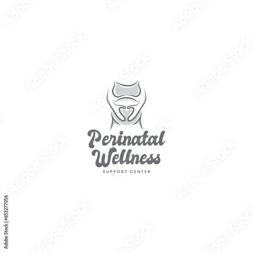 modern perinatal wellness, postpartum and pregnancy logo design isolated on white for medical, healthcare, therapy and central support 