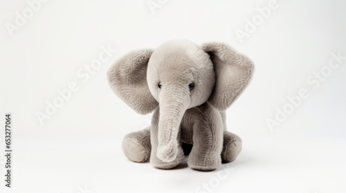 elephant Soft toy on a white background, cut Sits