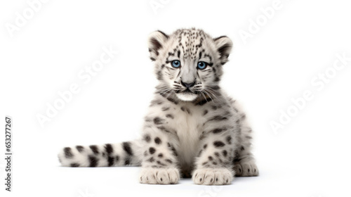 Snow leopard Soft toy on a white background  cut