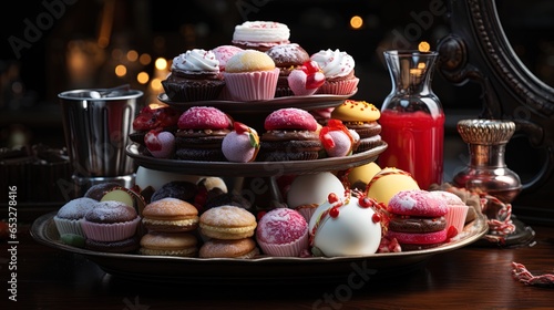 Yuletide Delights  Colorful Christmas Bakery Treats and Festive Sweets in 8K created with generative ai technology